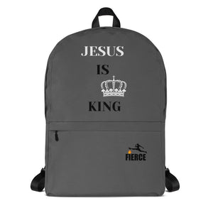 JESUS IS KING Black White Backpack